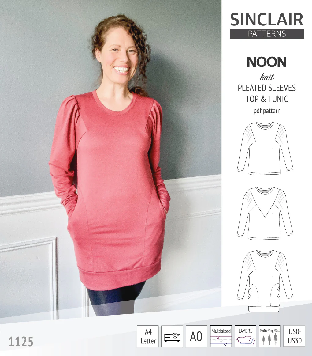 Noon pleated sleeves knit top and tunic (PDF) - Image 3