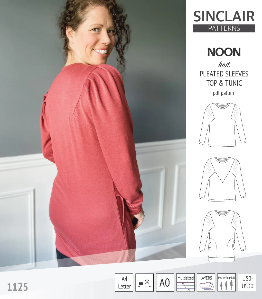 Noon pleated sleeves knit top and tunic (PDF) - Image 4