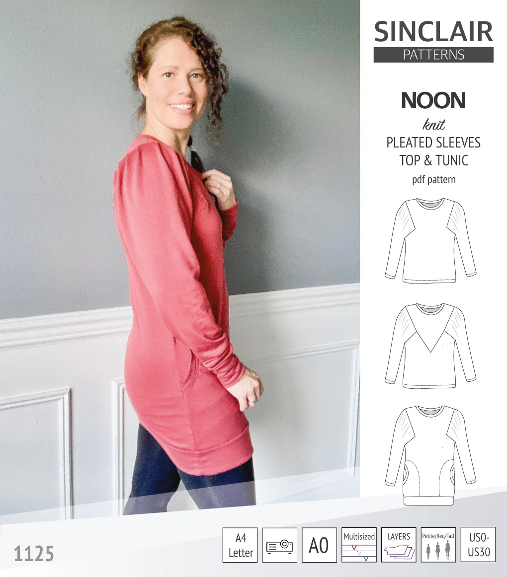 Noon pleated sleeves knit top and tunic (PDF) - Image 5