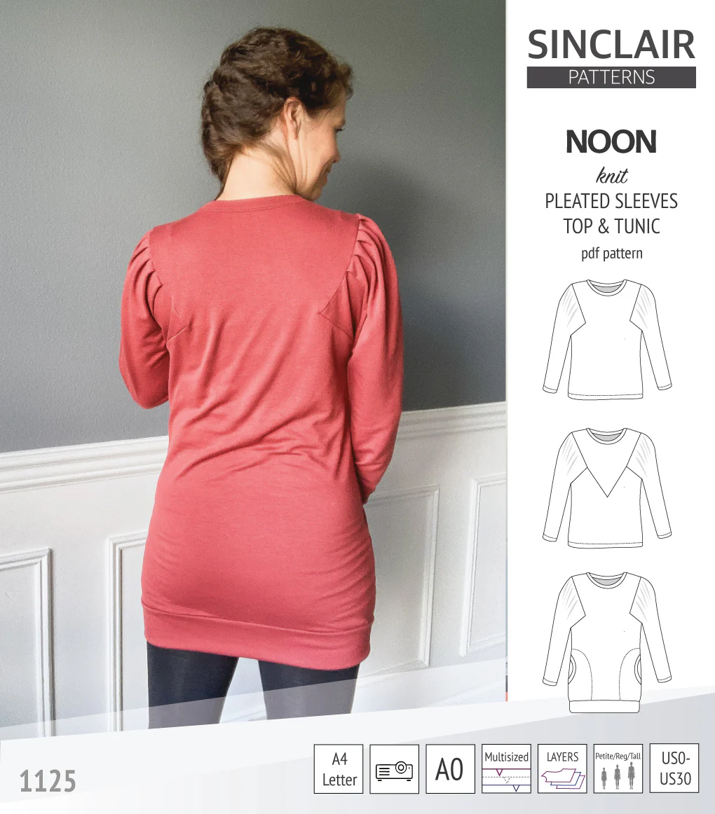 Noon pleated sleeves knit top and tunic (PDF) - Image 6