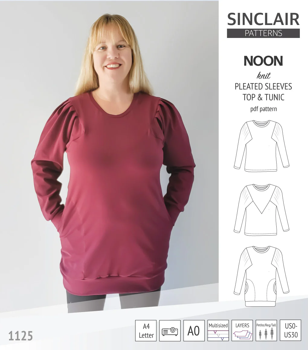 Noon pleated sleeves knit top and tunic (PDF) - Image 7