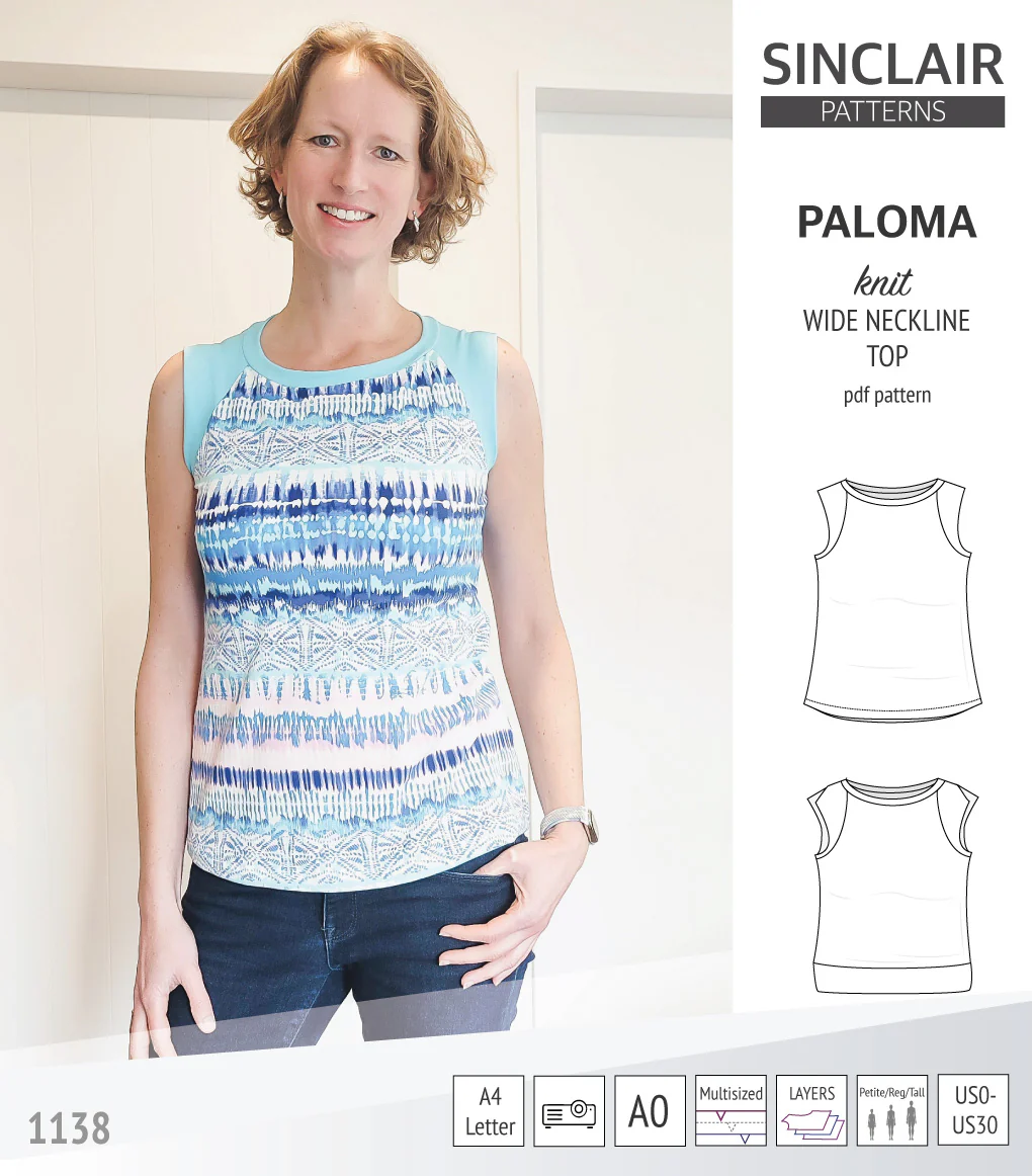 Paloma knit wide neckline tank top (PDF) - Image 22