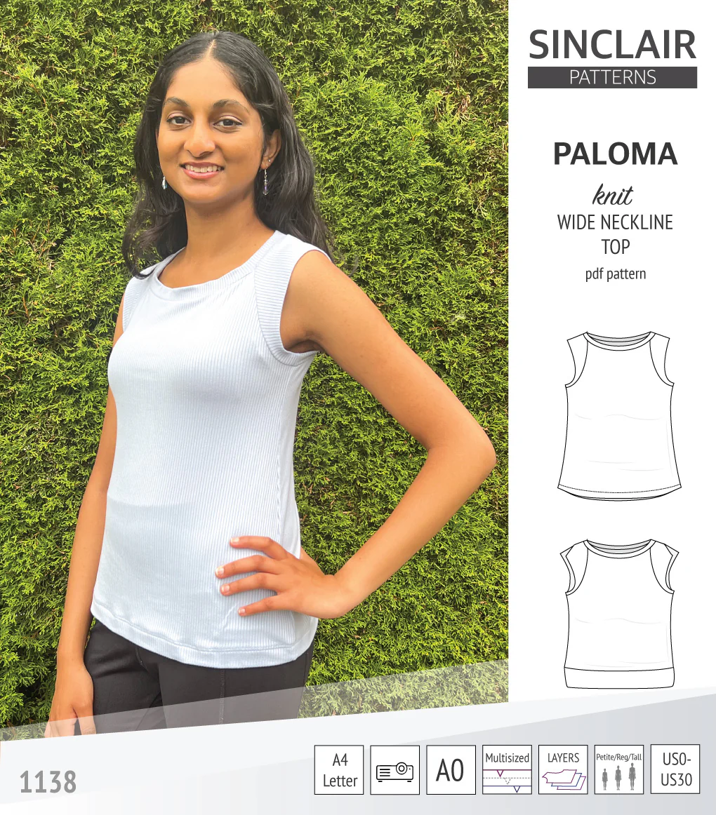 Paloma knit wide neckline tank top (PDF) - Image 31