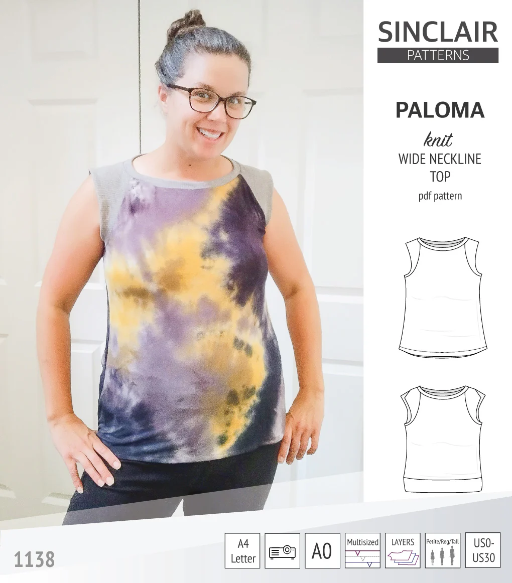 Paloma knit wide neckline tank top (PDF) - Image 32