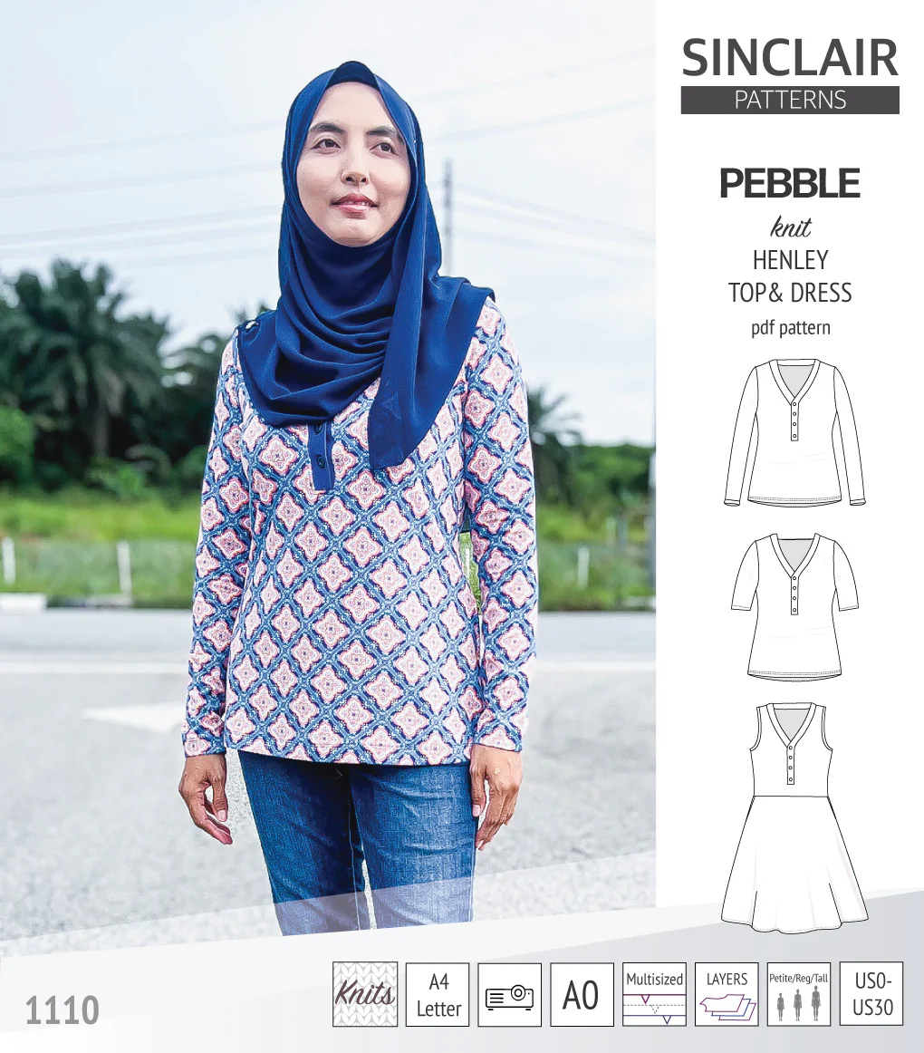 Pebble henley style top and dress (PDF) - Image 38
