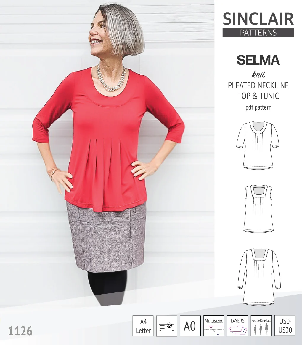 Selma knit top and tunic with round and square neckline options (PDF) - Image 11