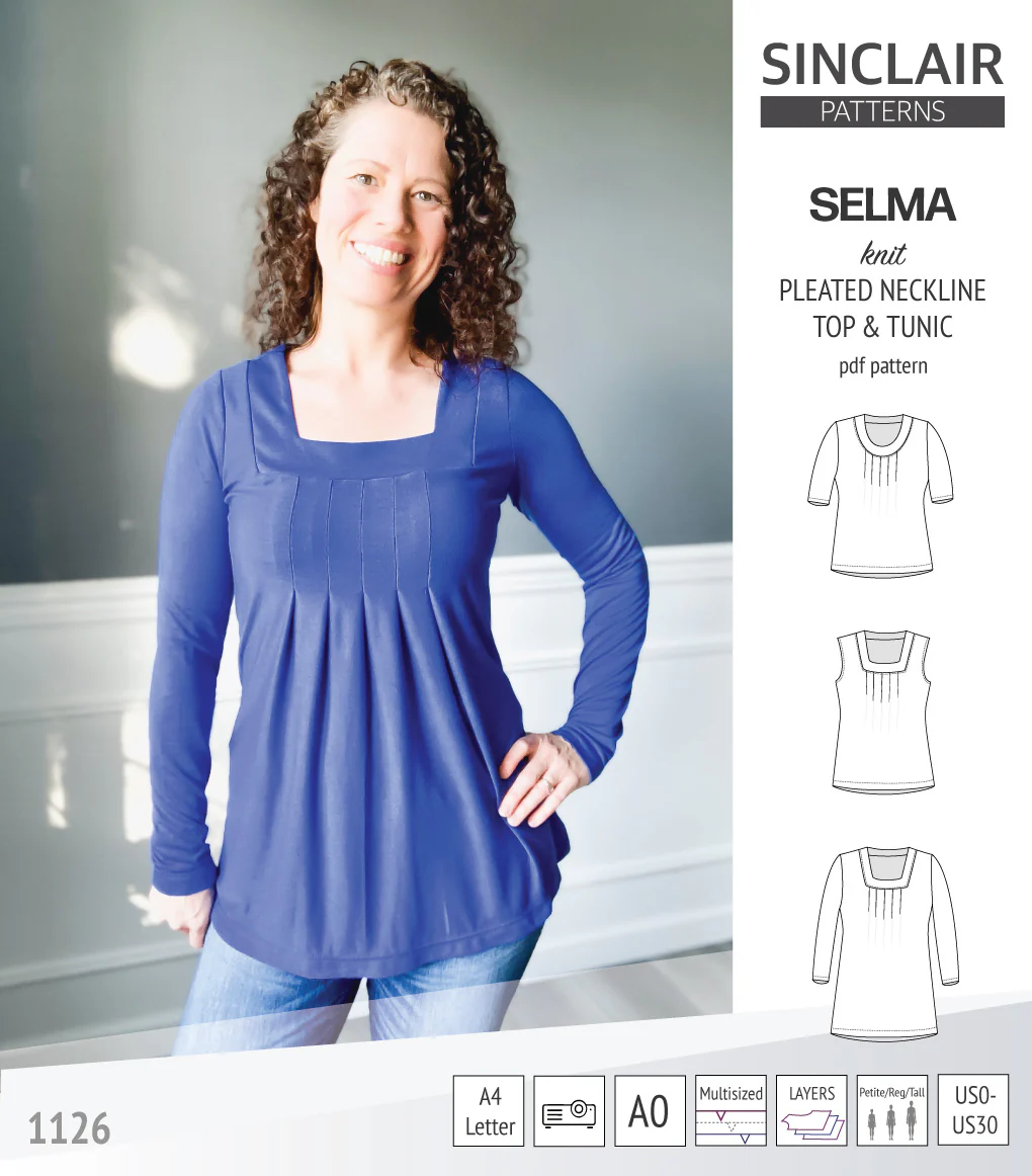 Selma knit top and tunic with round and square neckline options (PDF) - Image 12