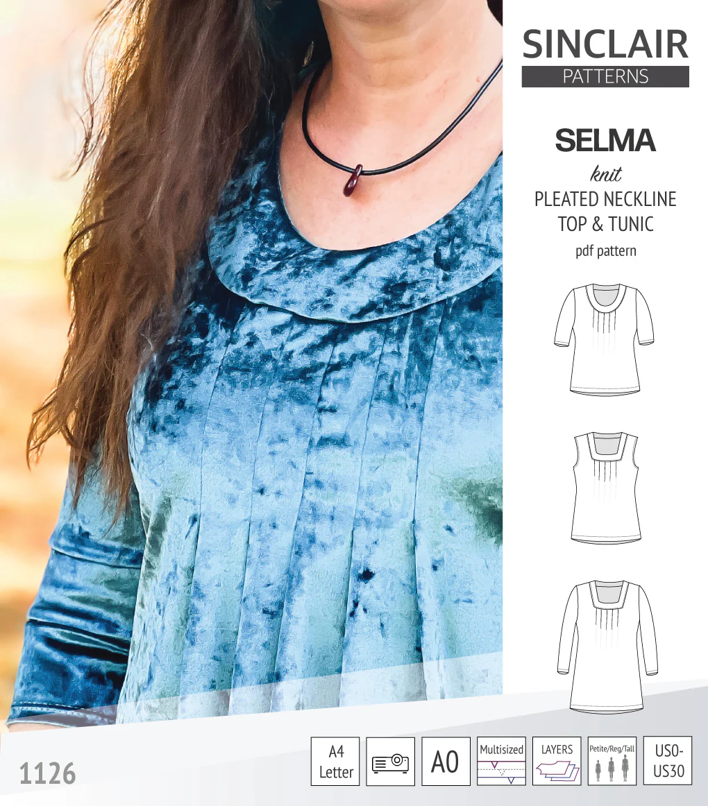 Selma knit top and tunic with round and square neckline options (PDF) - Image 15
