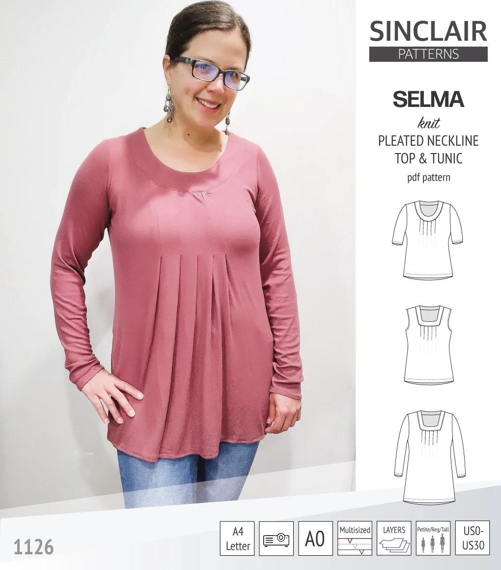 Selma knit top and tunic with round and square neckline options (PDF) - Image 18