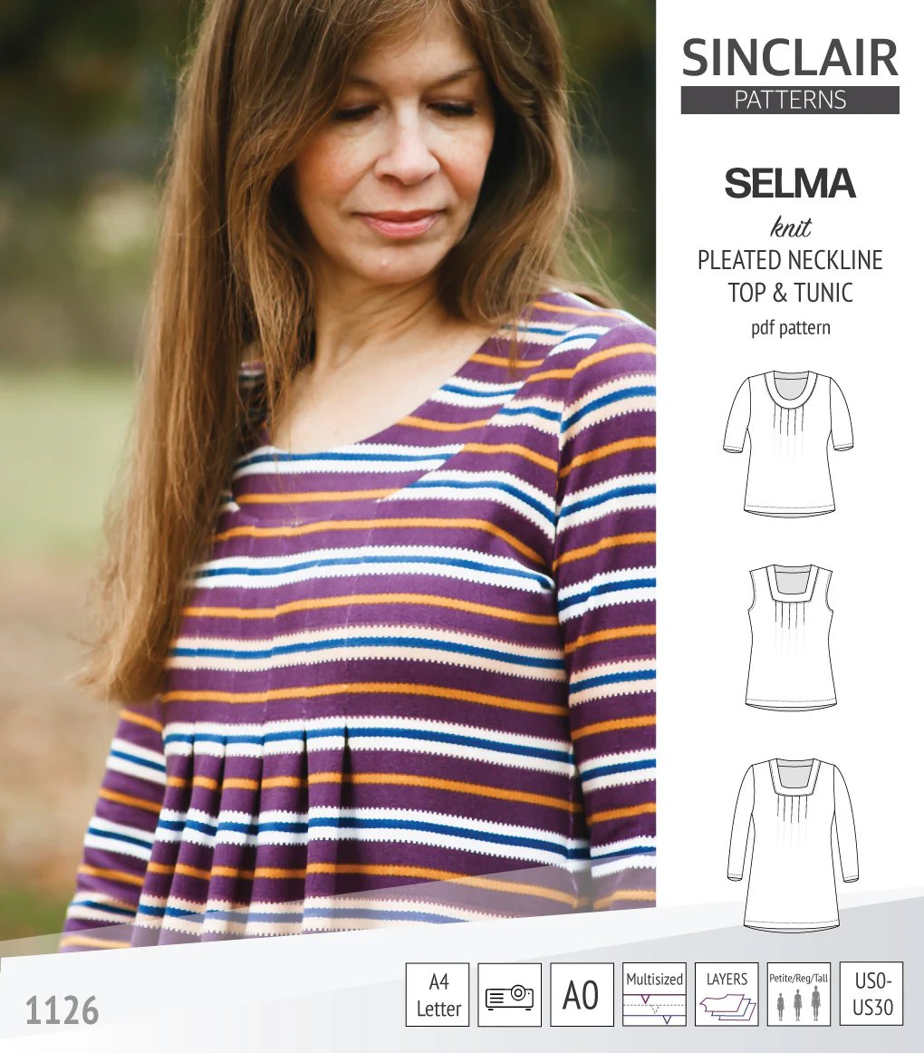 Selma knit top and tunic with round and square neckline options (PDF) - Image 2