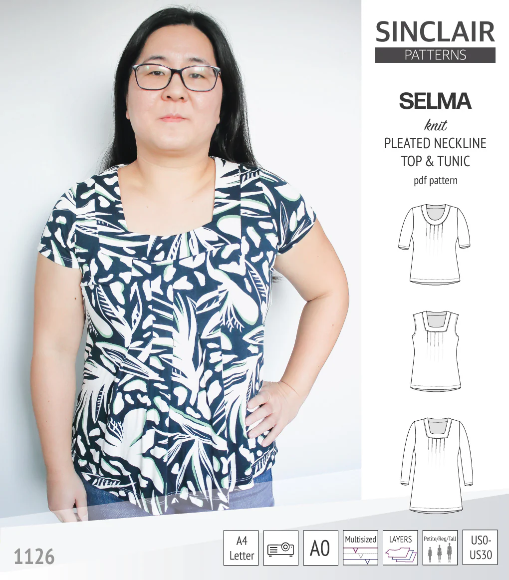 Selma knit top and tunic with round and square neckline options (PDF) - Image 21