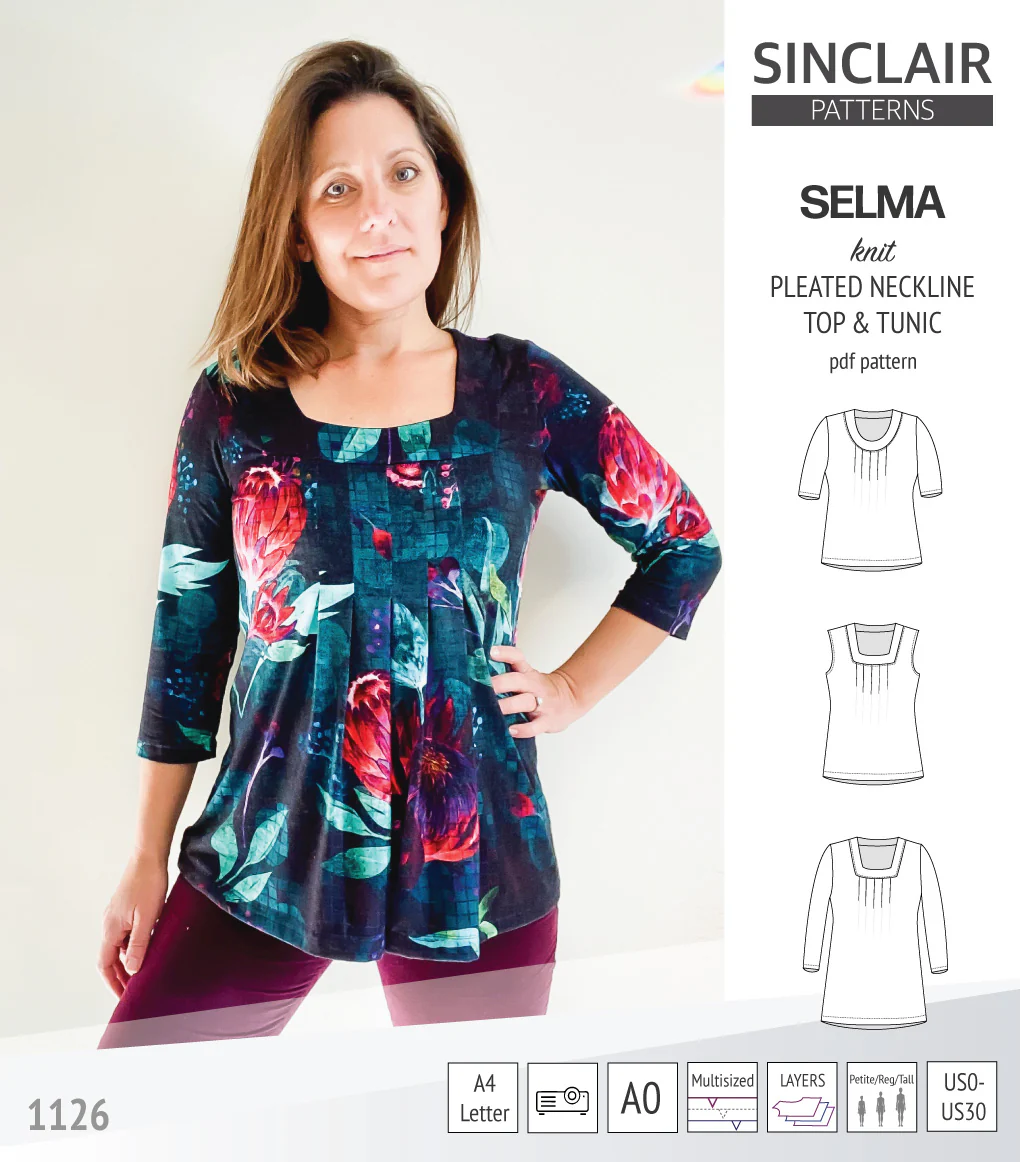 Selma knit top and tunic with round and square neckline options (PDF) - Image 26