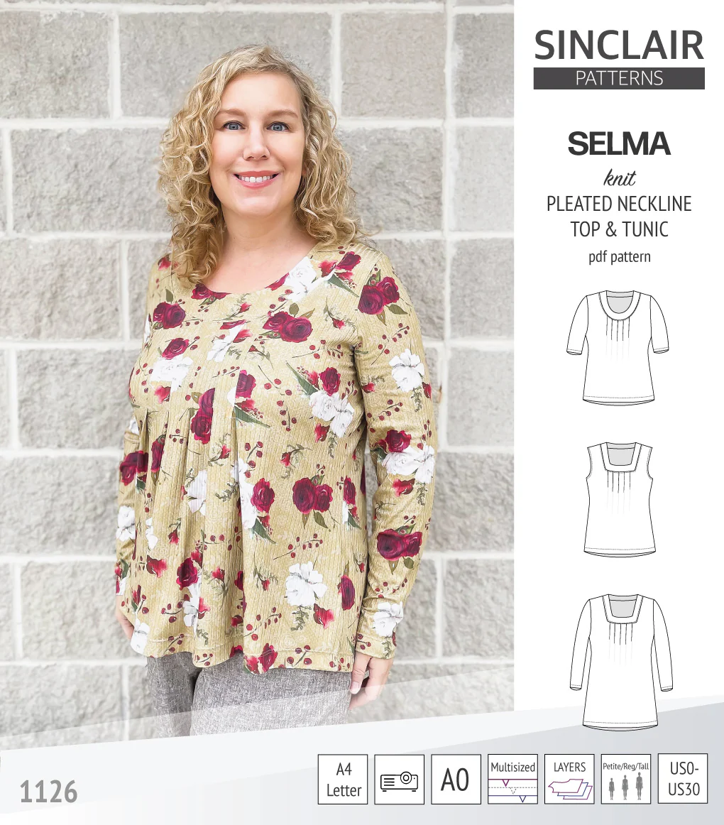 Selma knit top and tunic with round and square neckline options (PDF) - Image 27