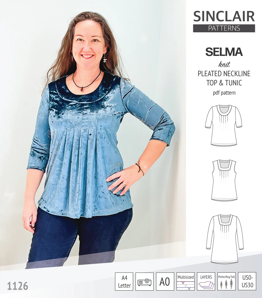 Selma knit top and tunic with round and square neckline options (PDF) - Image 33