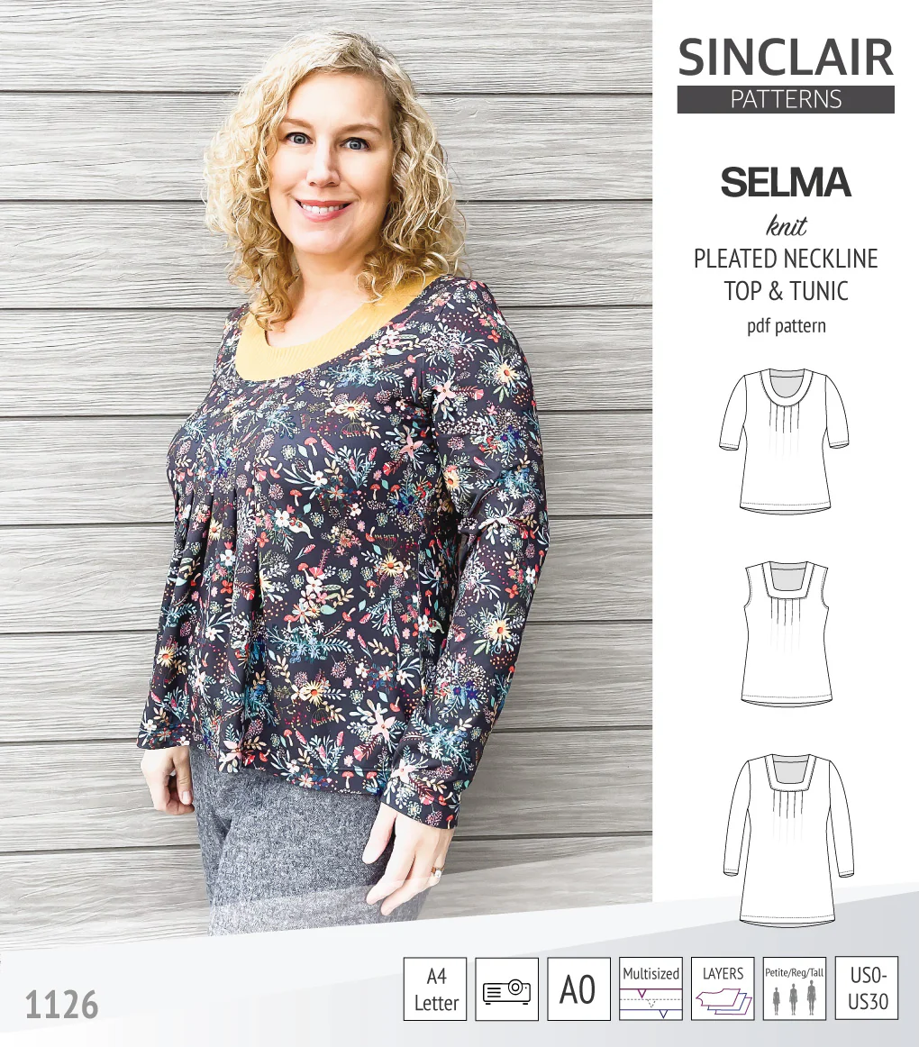 Selma knit top and tunic with round and square neckline options (PDF) - Image 38