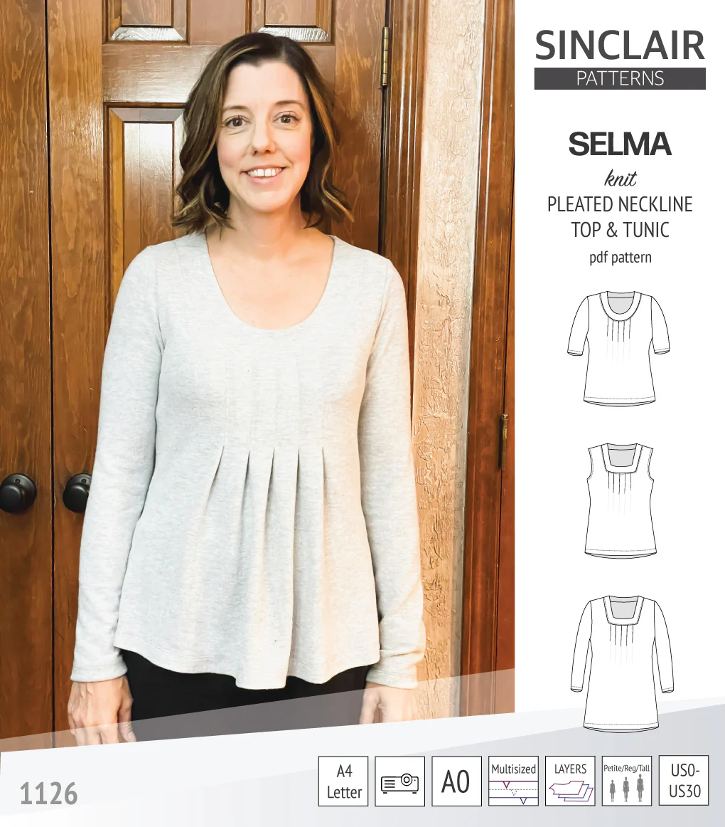 Selma knit top and tunic with round and square neckline options (PDF) - Image 39