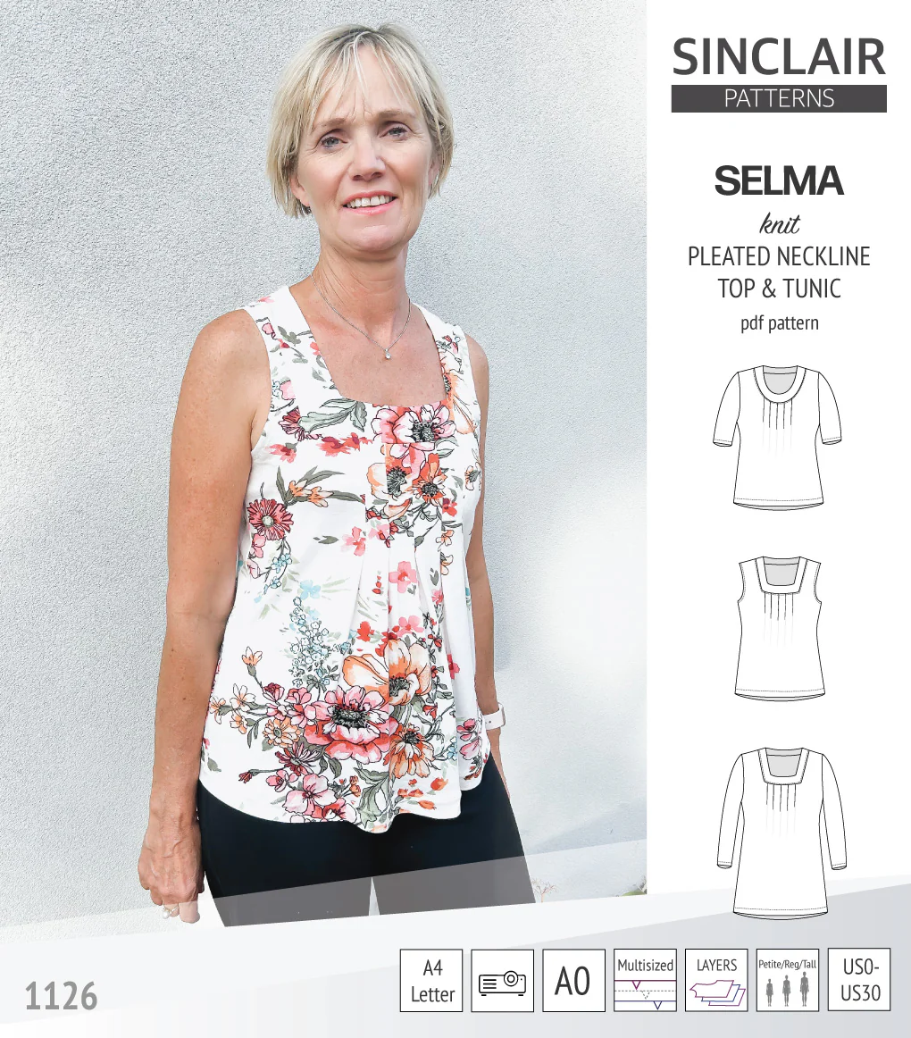 Selma knit top and tunic with round and square neckline options (PDF) - Image 42