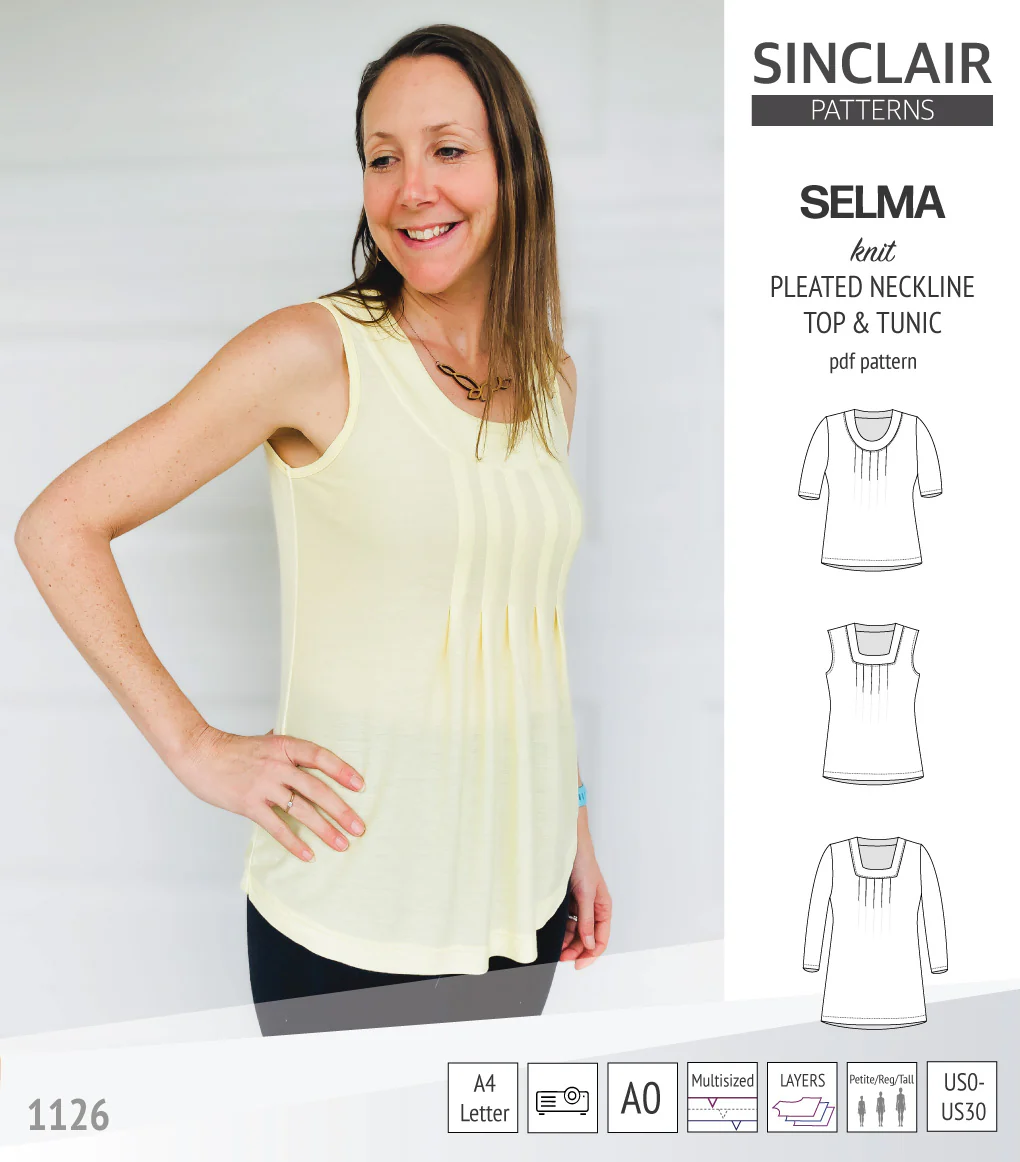 Selma knit top and tunic with round and square neckline options (PDF) - Image 44