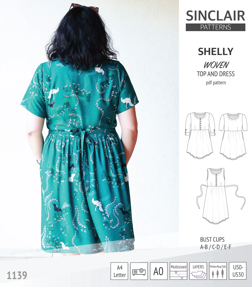 Shelly woven dress with a placket PDF) - Image 35