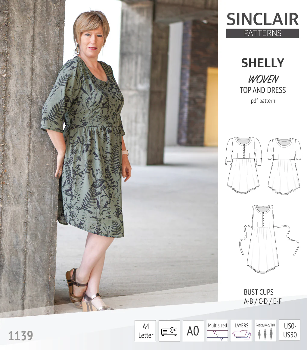 Shelly woven dress with a placket PDF) - Image 41