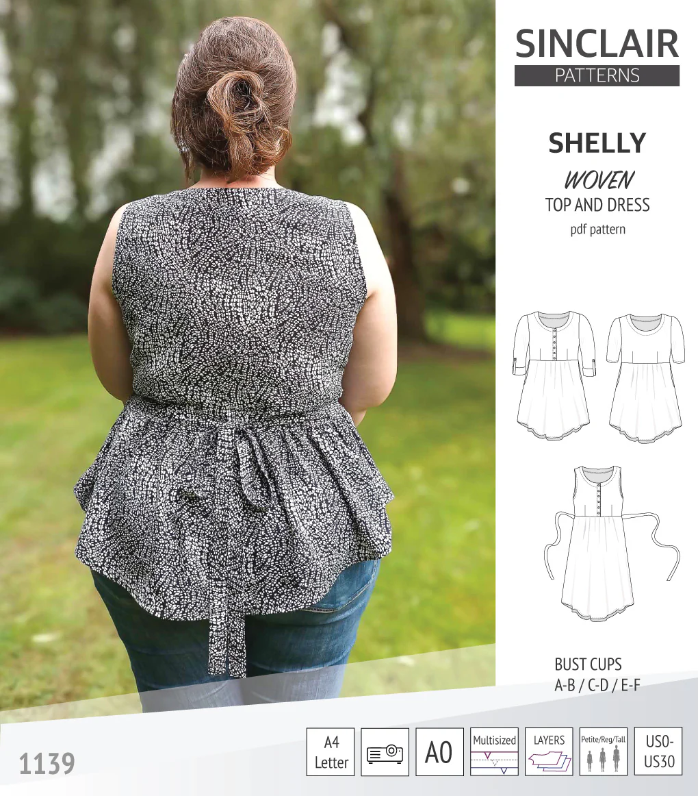 Shelly woven dress with a placket PDF) - Image 56