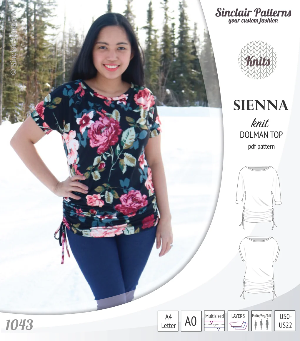 Sienna drawstring knit dolman top (PDF)