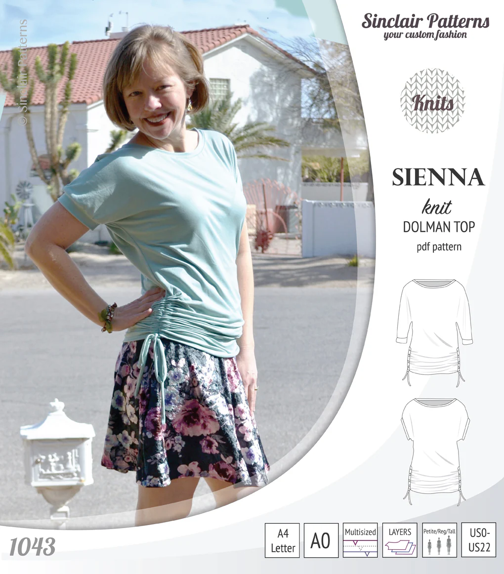 Sienna drawstring knit dolman top (PDF) - Image 2