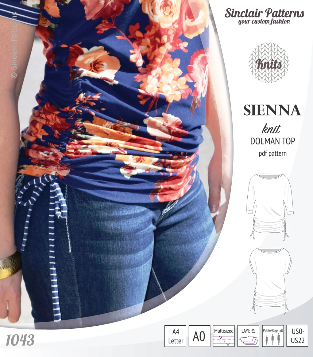 Sienna drawstring knit dolman top (PDF) - Image 3