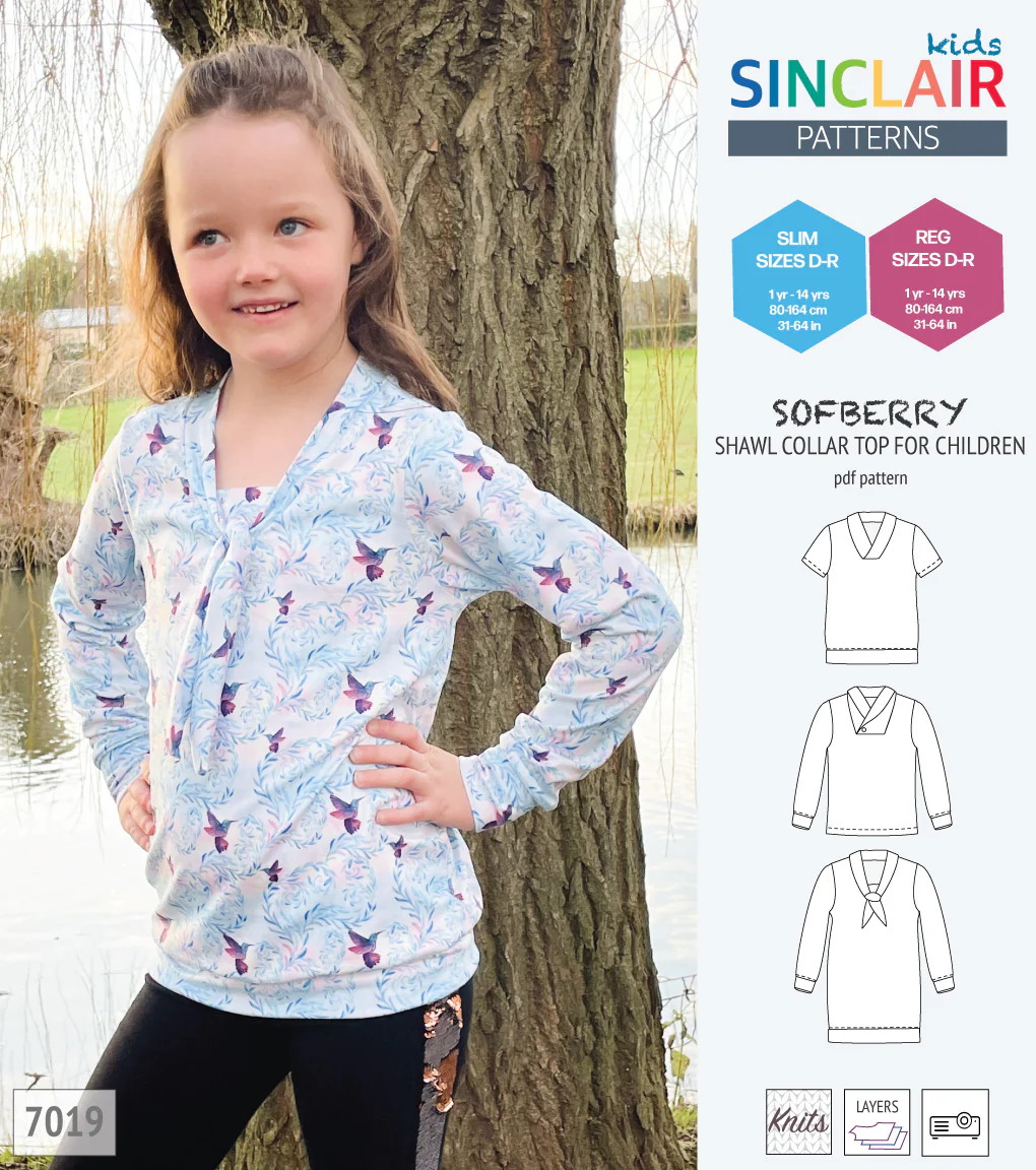 Sofberry shawl collar top for children (PDF) - Image 24