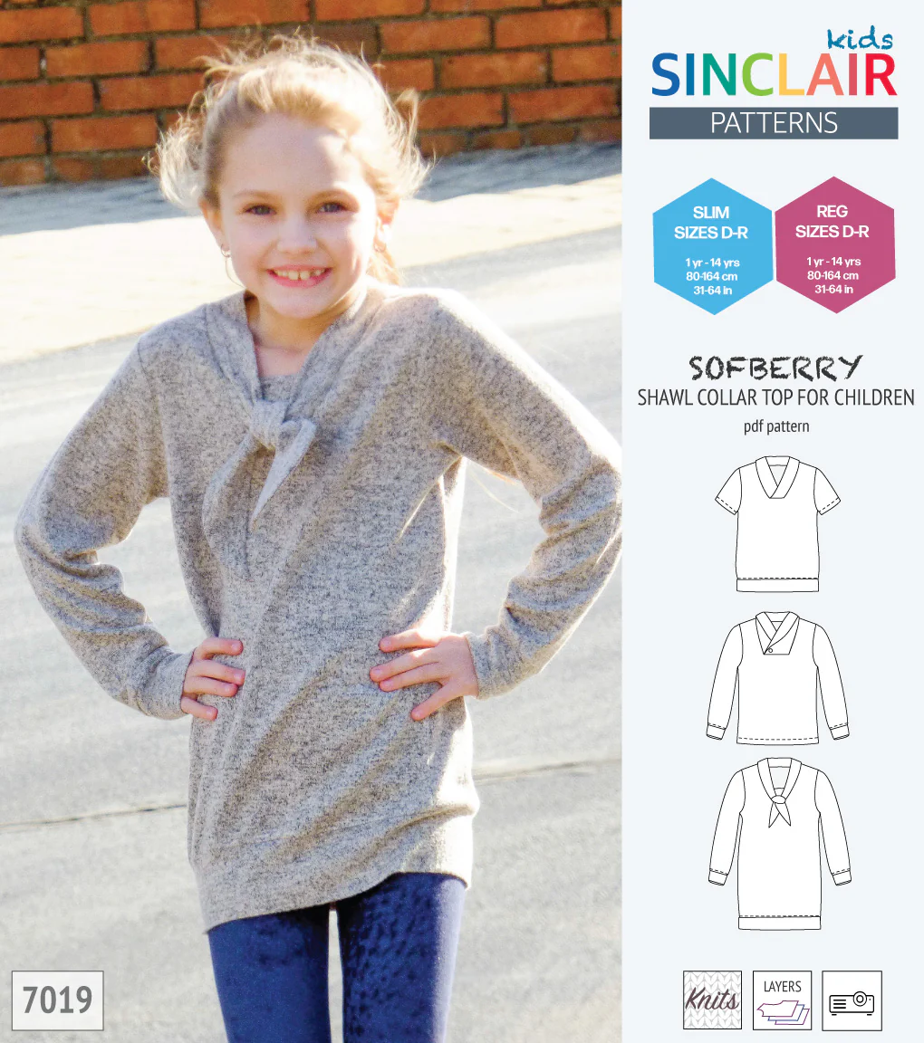 Sofberry shawl collar top for children (PDF) - Image 25