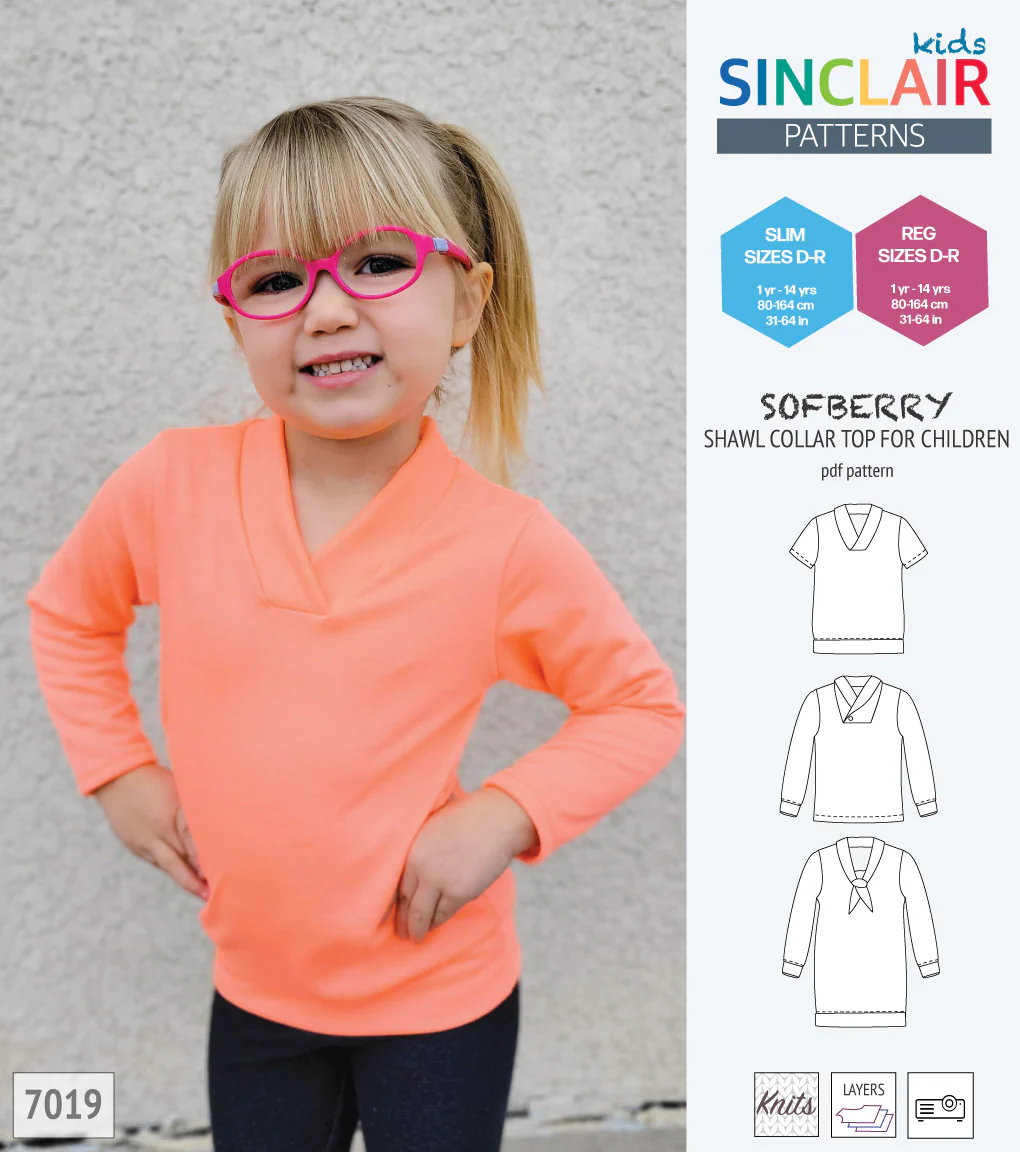 Sofberry shawl collar top for children (PDF) - Image 3