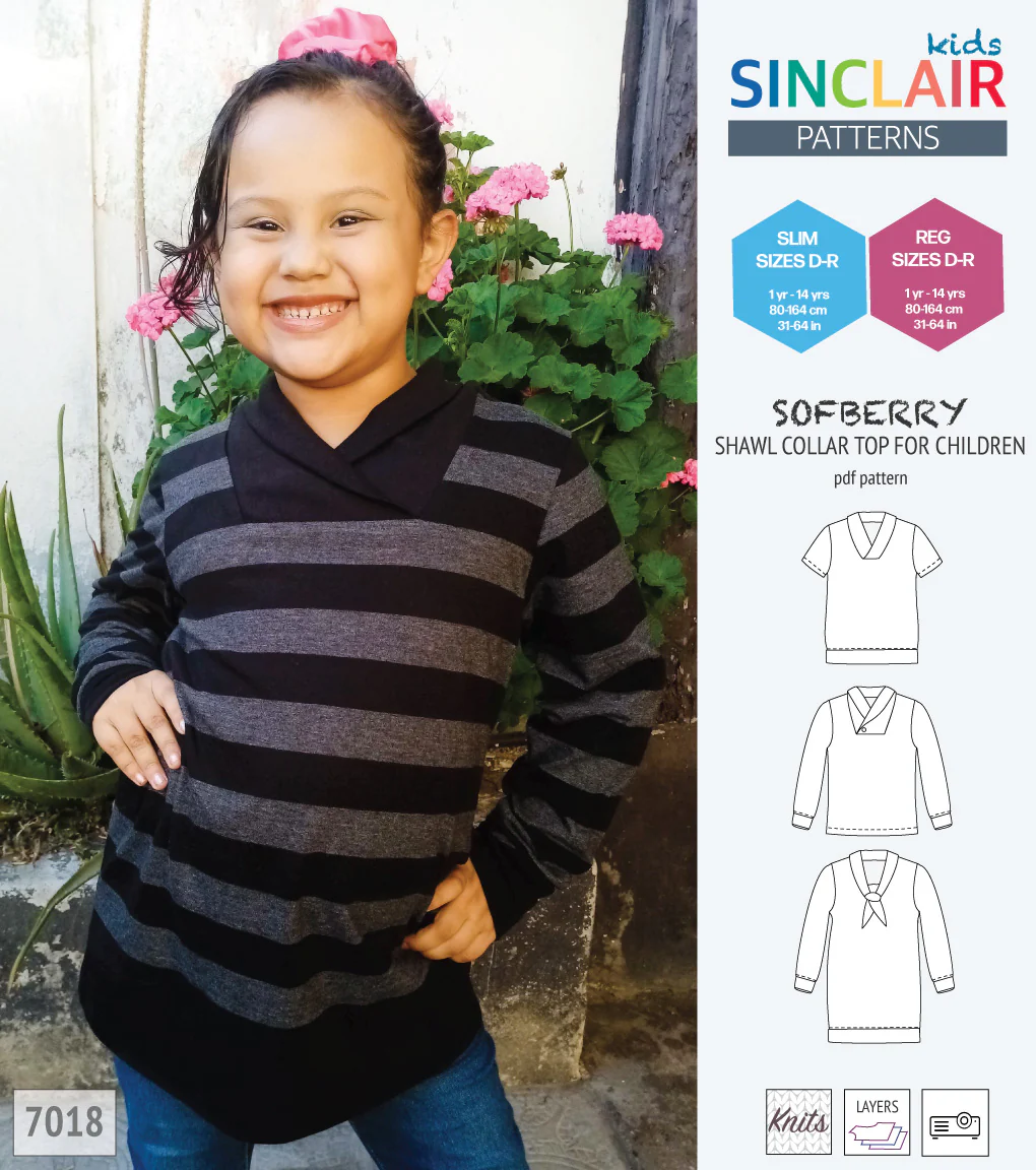 Sofberry shawl collar top for children (PDF) - Image 32