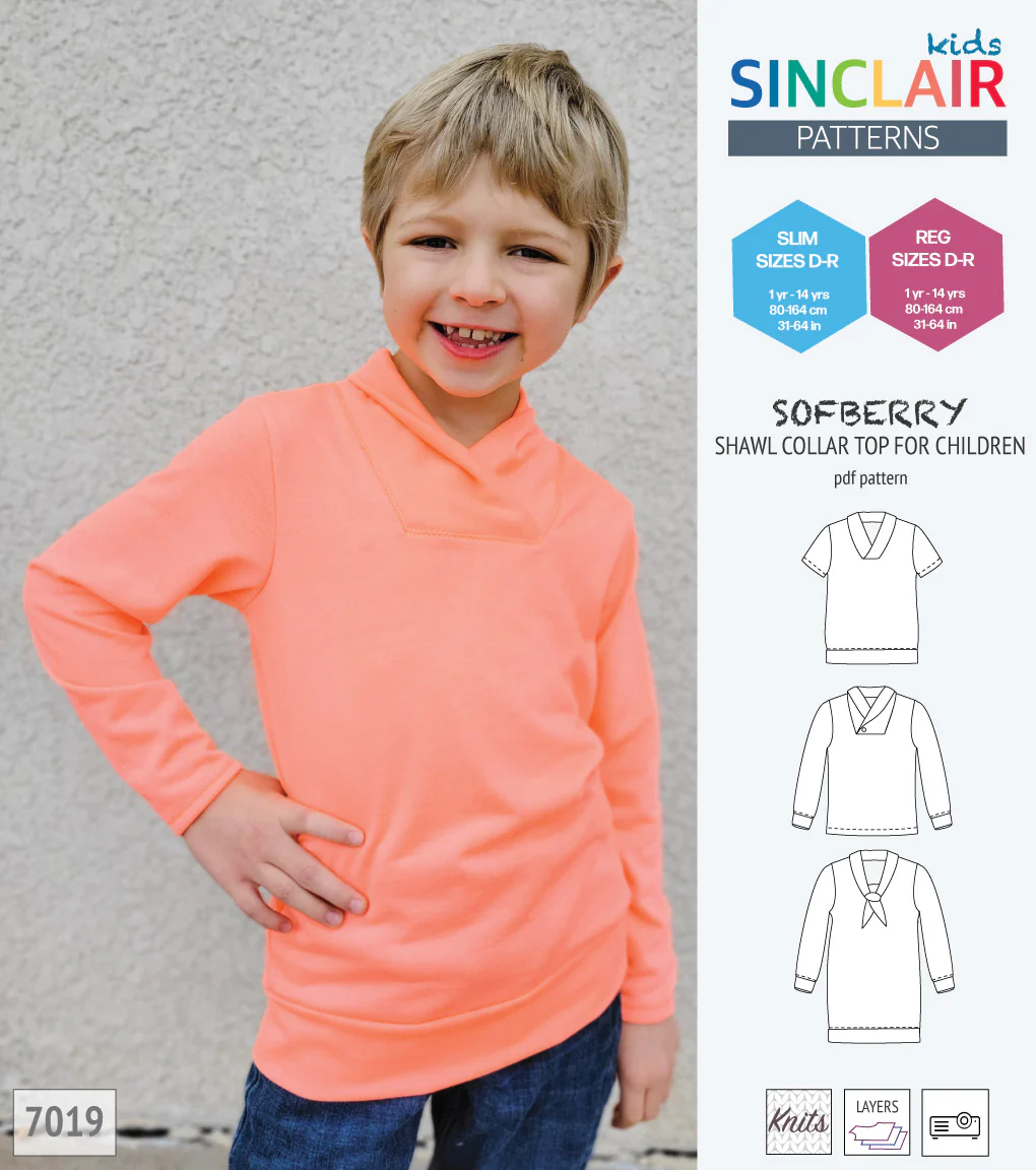 Sofberry shawl collar top for children (PDF) - Image 4