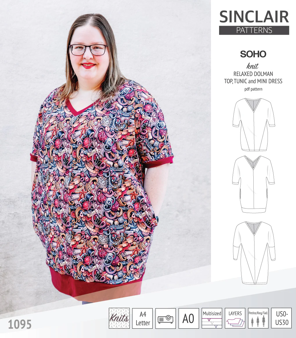 Soho dolman relaxed style top, tunic and mini dress (PDF) - Image 30