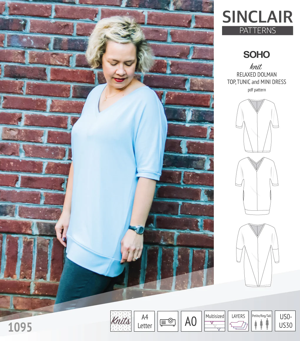 Soho dolman relaxed style top, tunic and mini dress (PDF) - Image 36