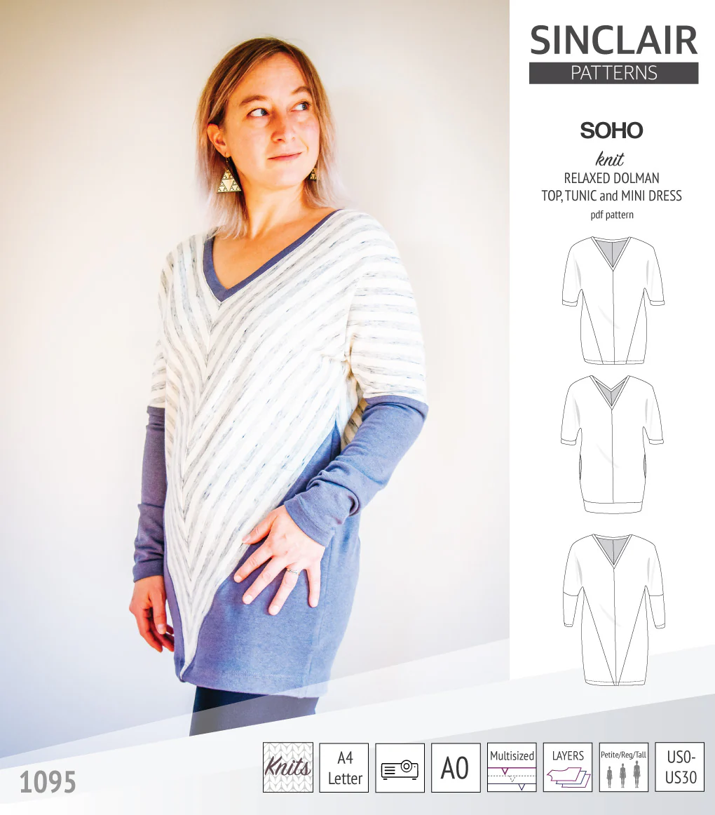 Soho dolman relaxed style top, tunic and mini dress (PDF) - Image 4