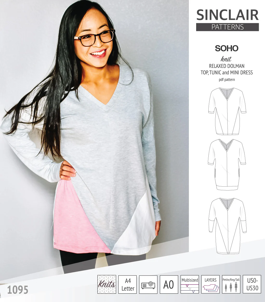 Soho dolman relaxed style top, tunic and mini dress (PDF) - Image 6