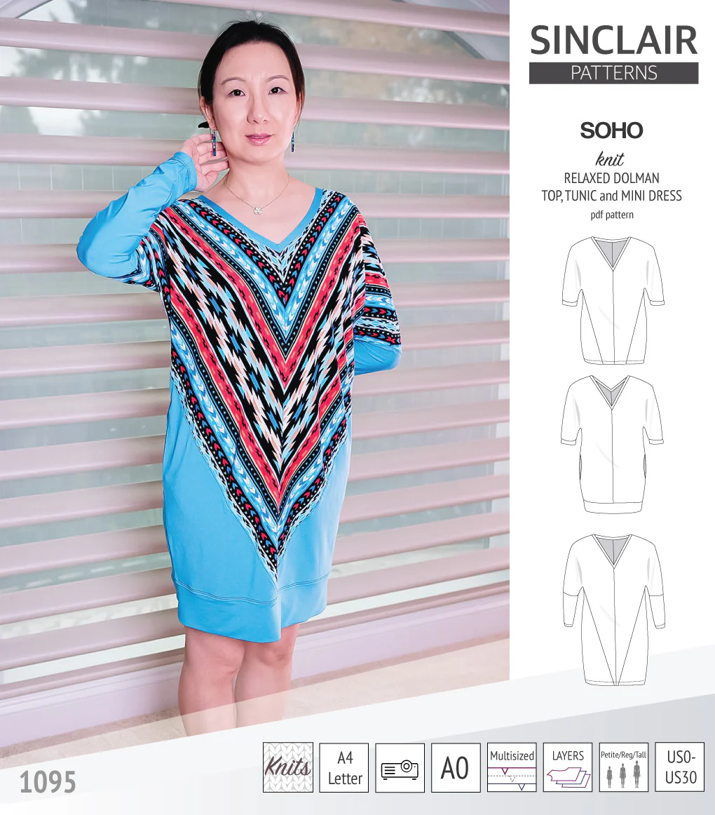 Soho dolman relaxed style top, tunic and mini dress (PDF) - Image 8