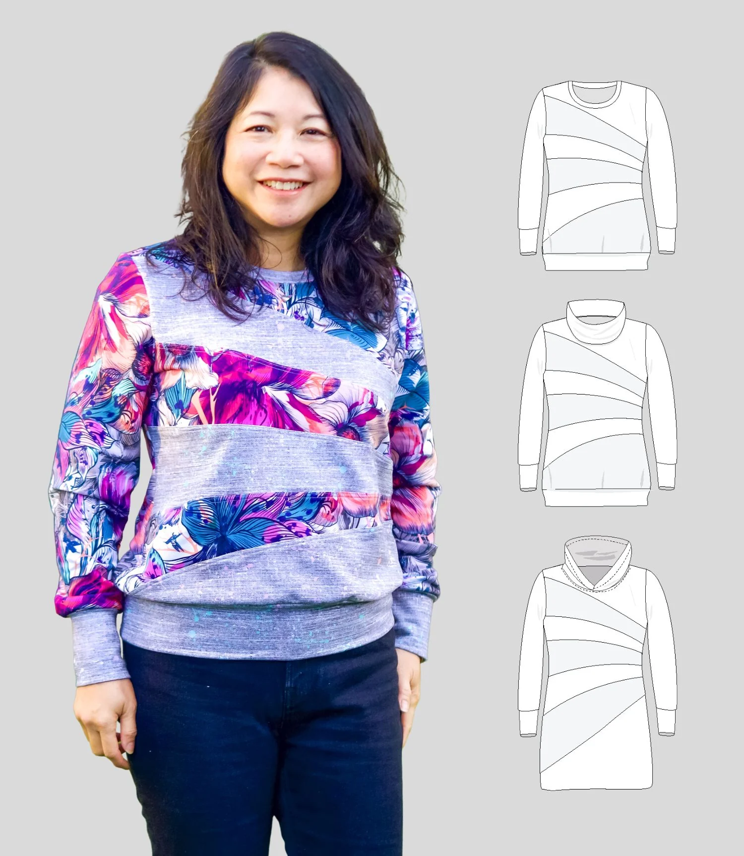 Solo colorblocked pullover and hoodie for women (PDF)