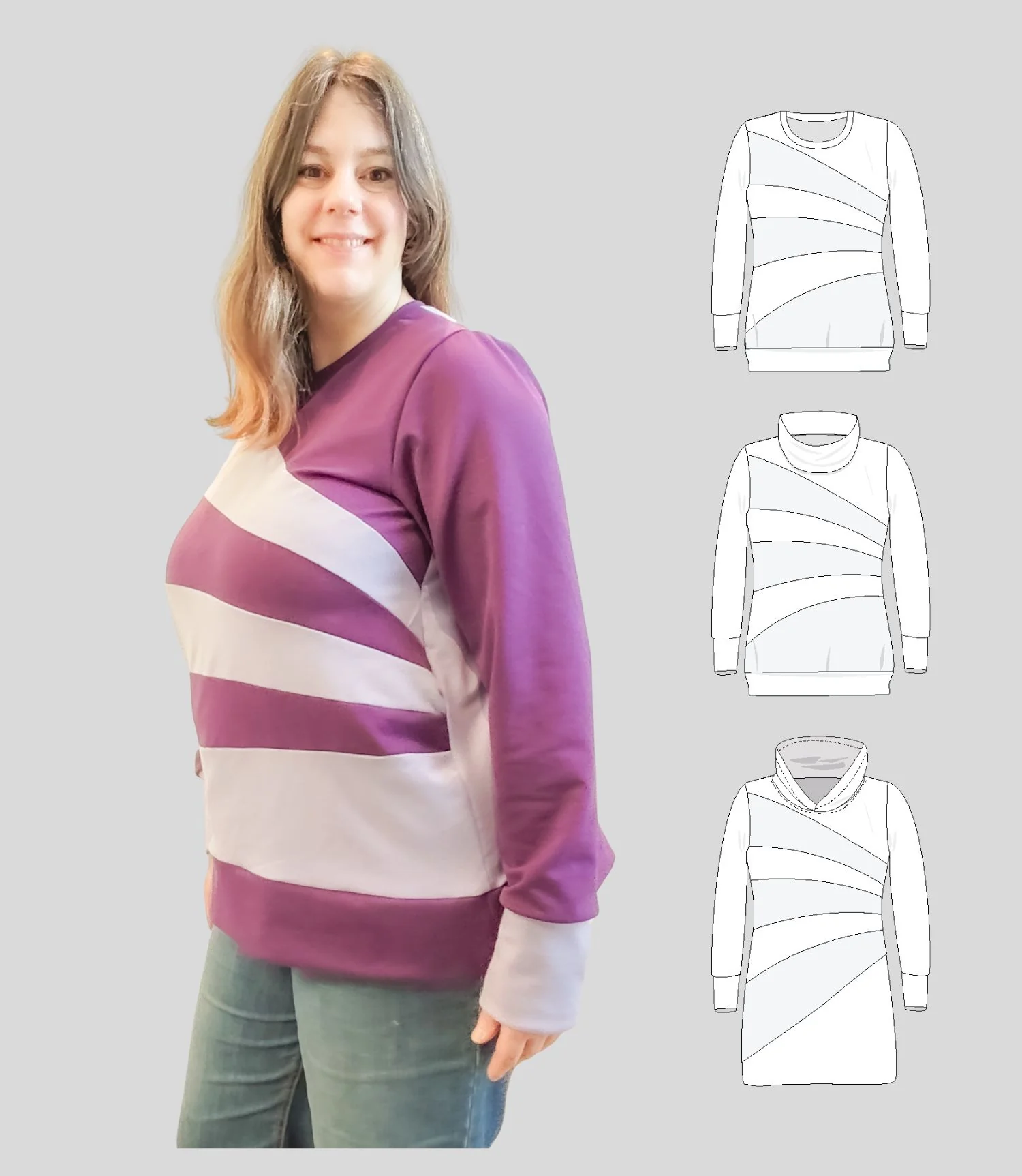 Solo colorblocked pullover and hoodie for women (PDF) - Image 13