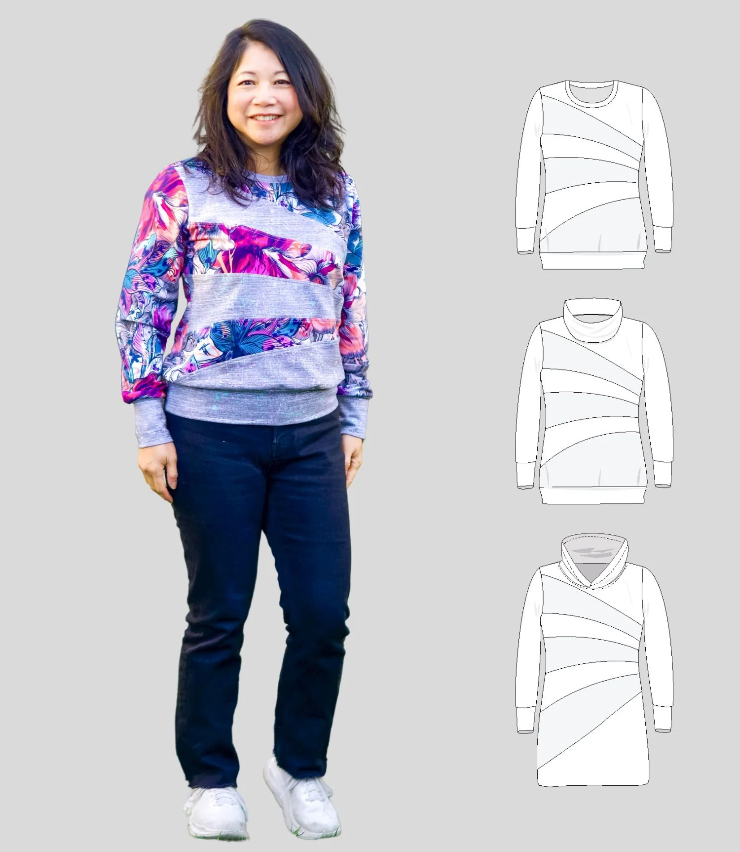 Solo colorblocked pullover and hoodie for women (PDF) - Image 2