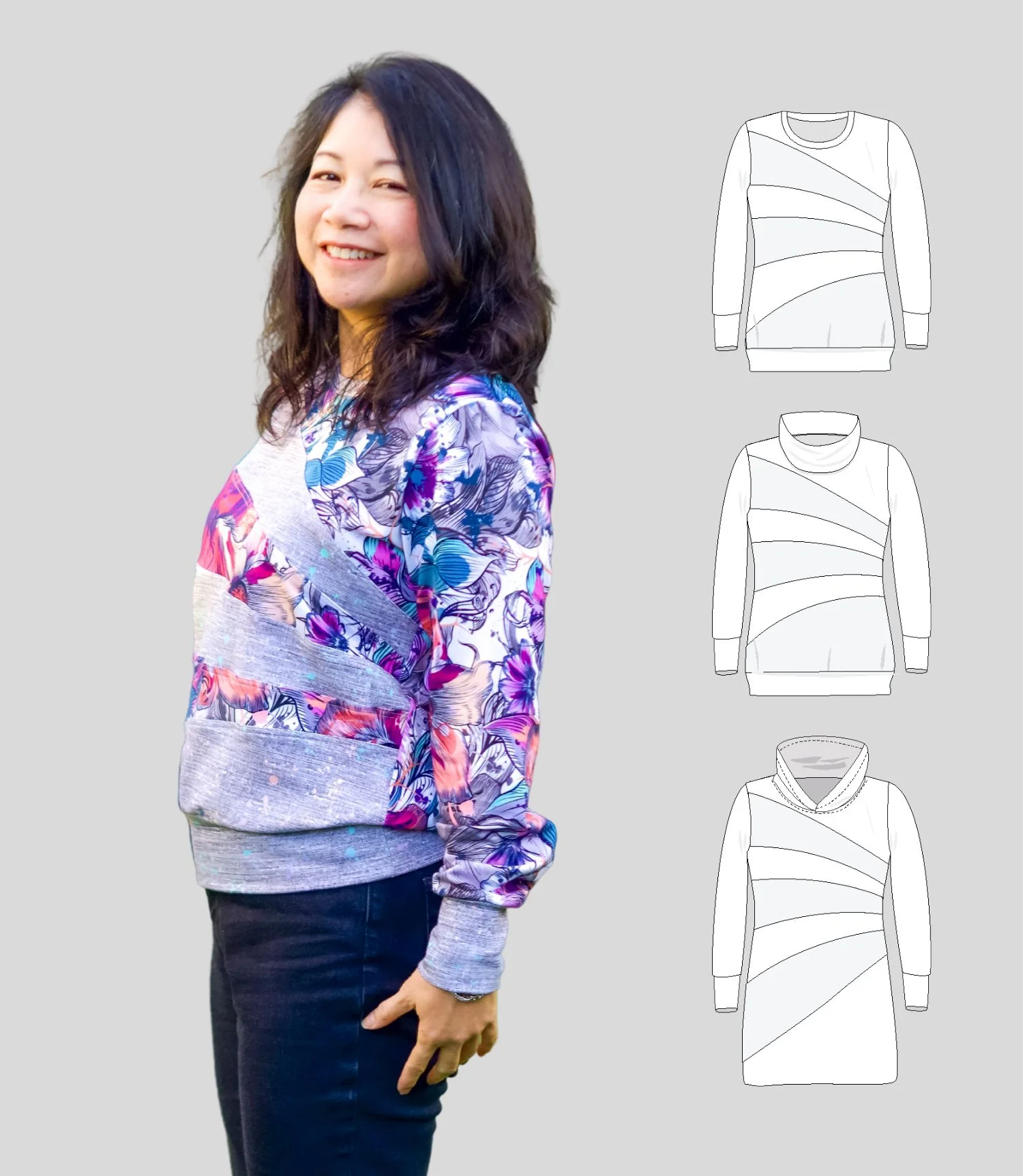 Solo colorblocked pullover and hoodie for women (PDF) - Image 3