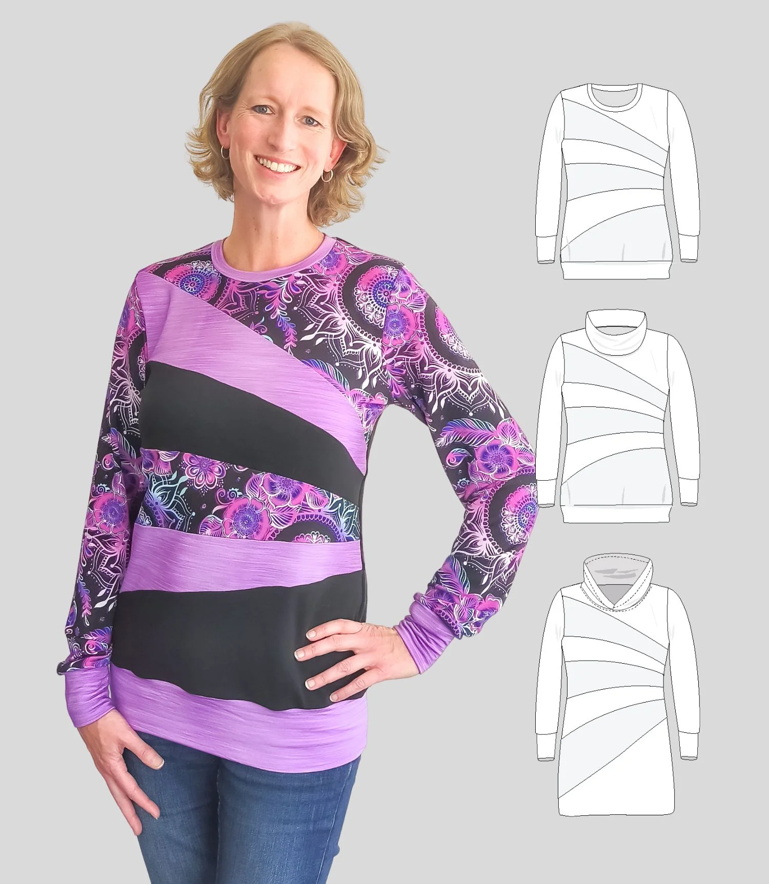 Solo colorblocked pullover and hoodie for women (PDF) - Image 4
