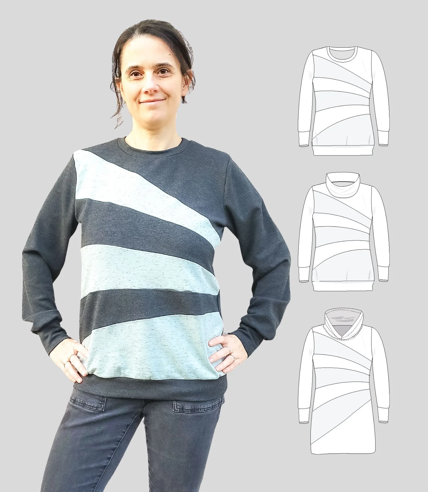 Solo colorblocked pullover and hoodie for women (PDF) - Image 9