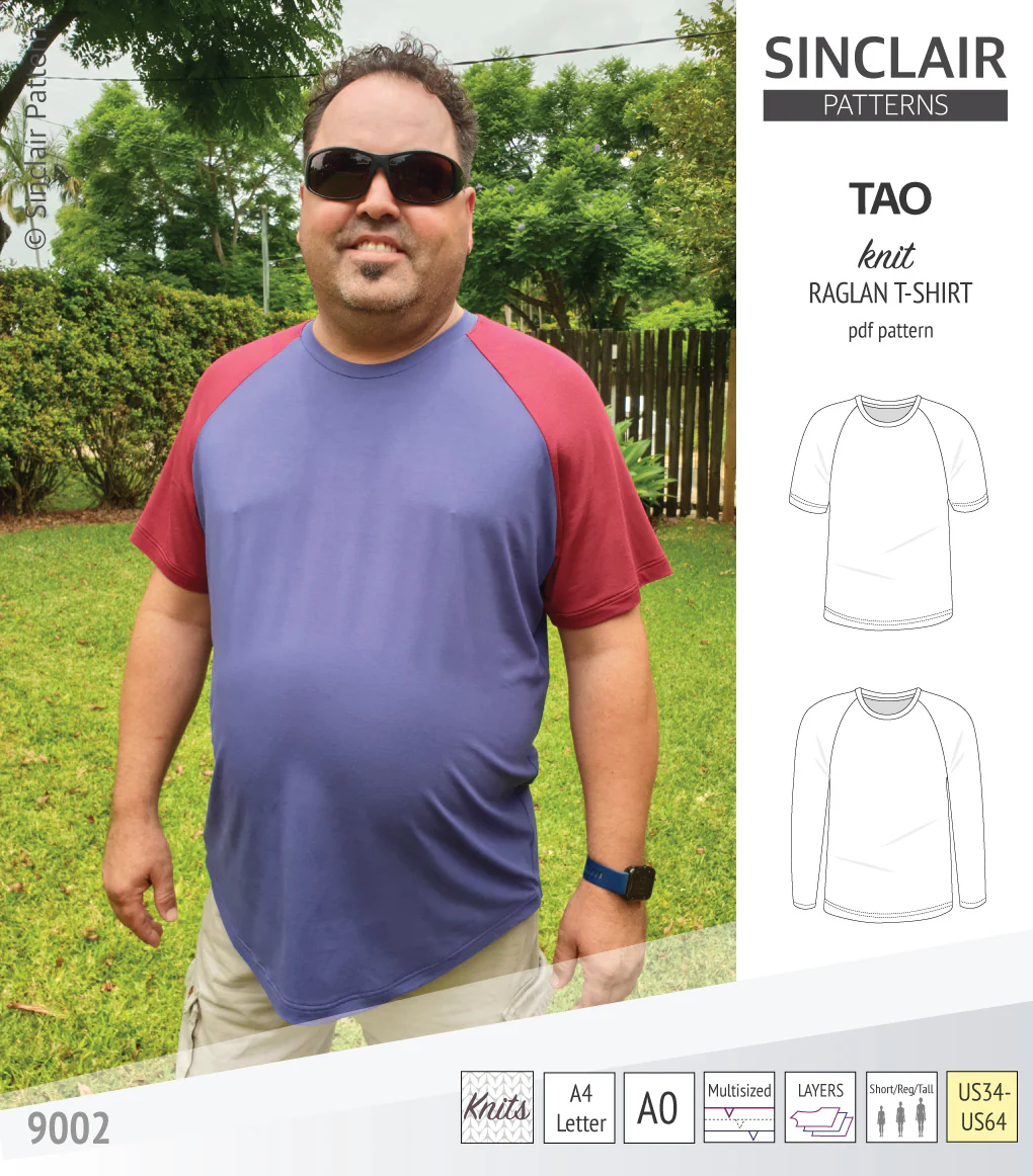 Tao semi fitted classic raglan t-shirt for men (PDF) - Image 10