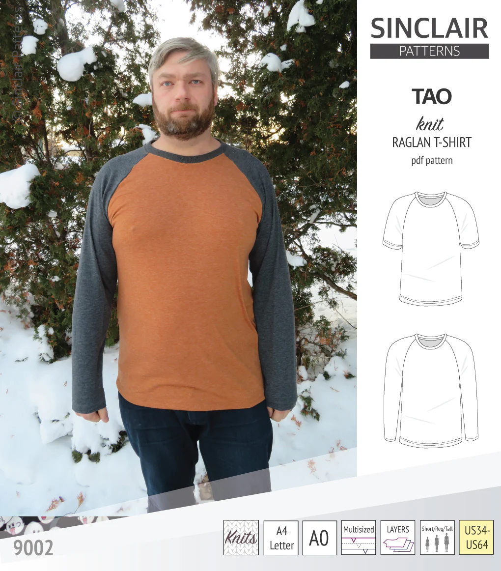 Tao semi fitted classic raglan t-shirt for men (PDF) - Image 11