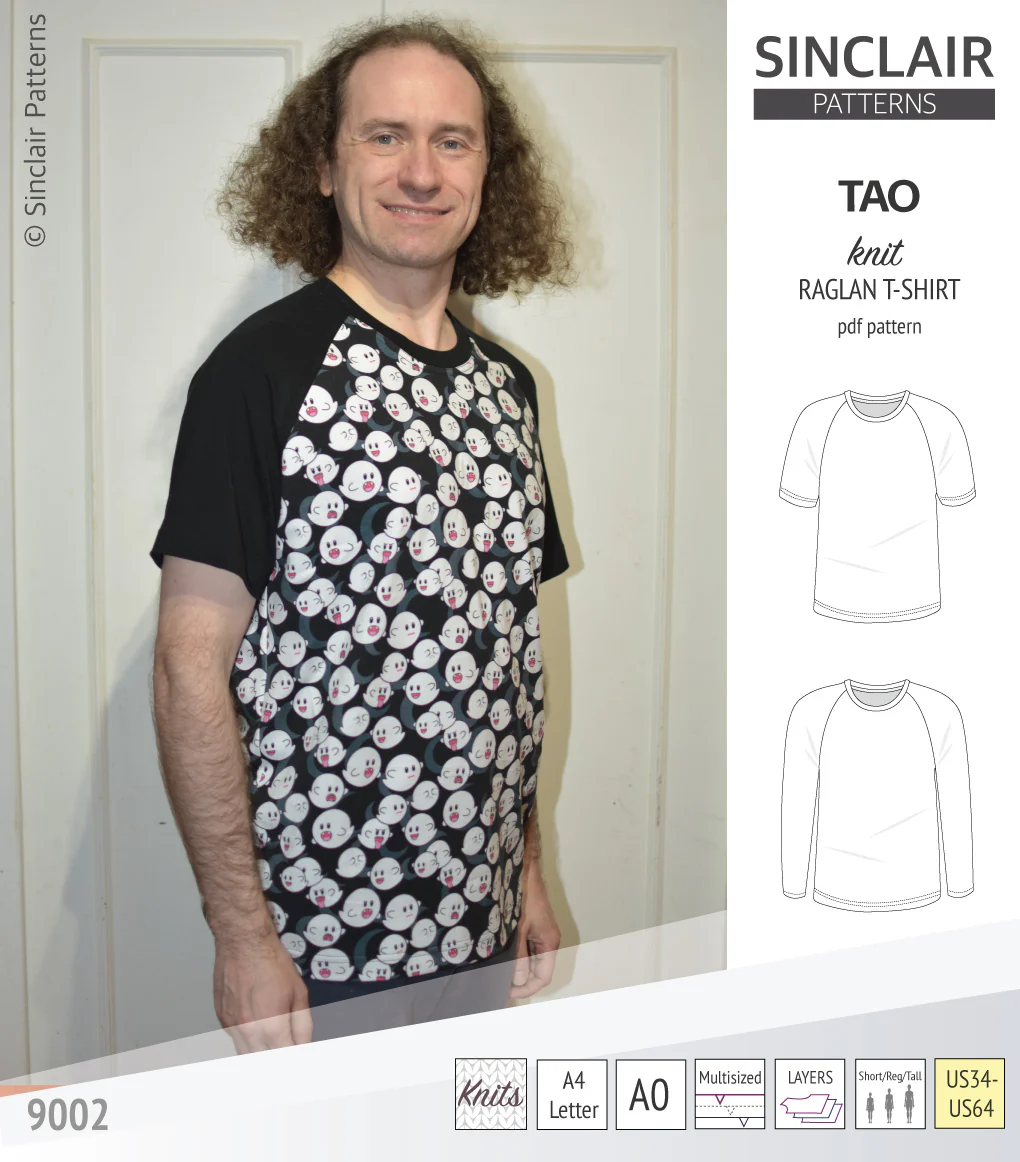 Tao semi fitted classic raglan t-shirt for men (PDF) - Image 12