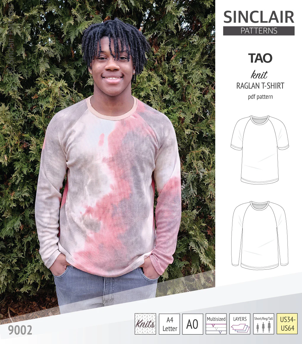 Tao semi fitted classic raglan t-shirt for men (PDF) - Image 13