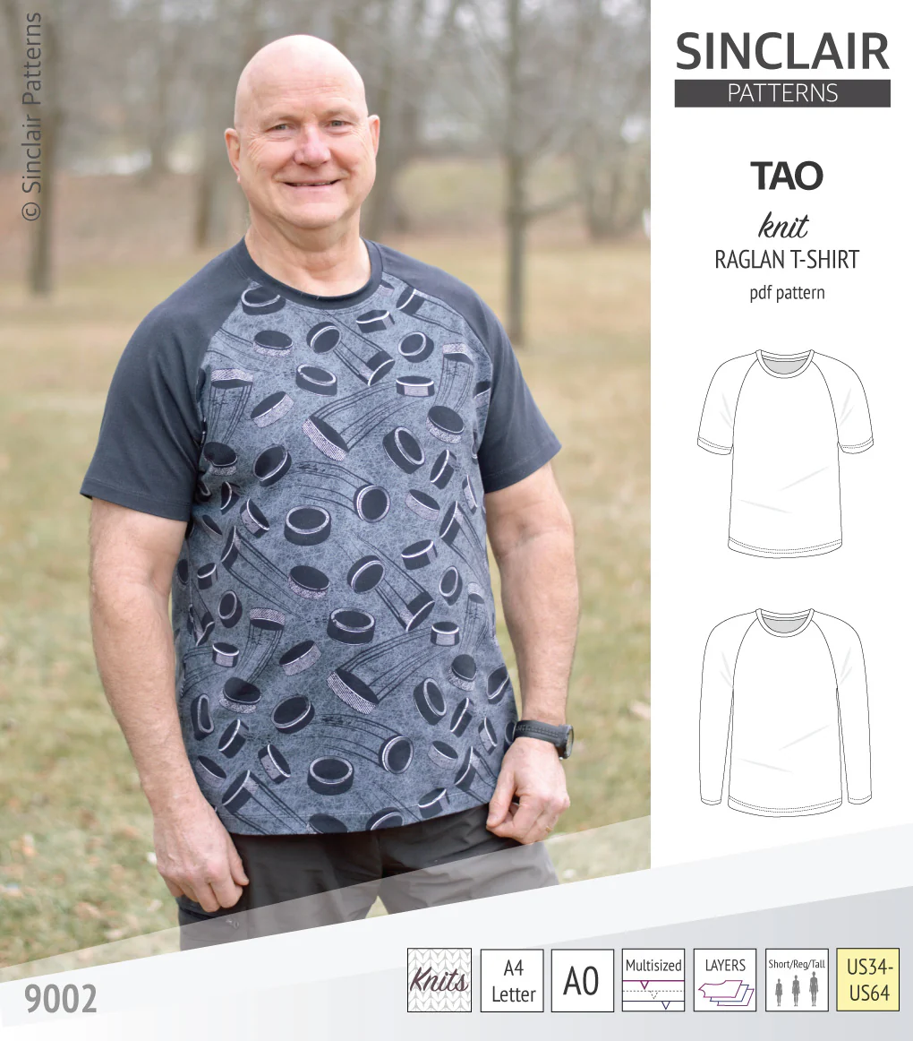 Tao semi fitted classic raglan t-shirt for men (PDF) - Image 6