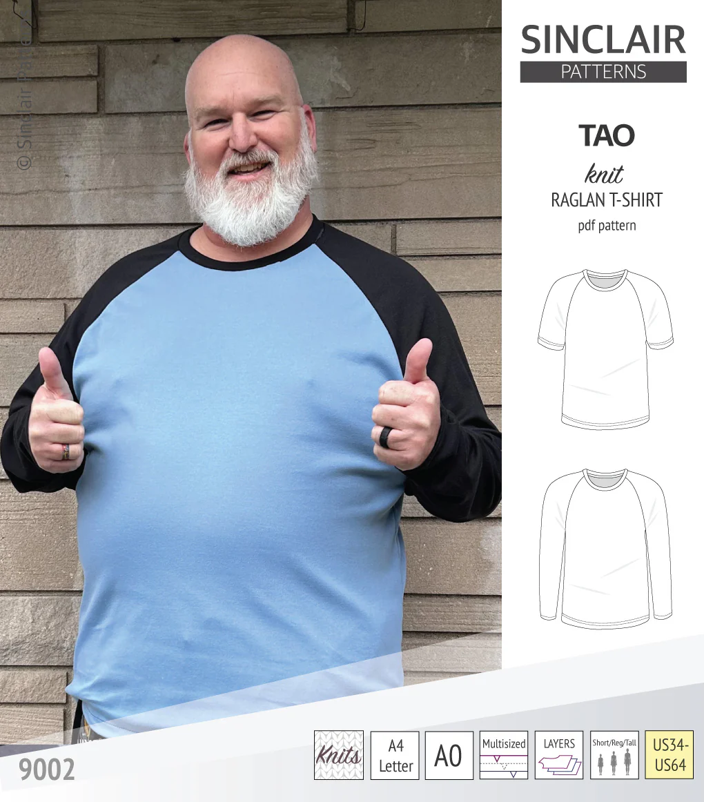 Tao semi fitted classic raglan t-shirt for men (PDF) - Image 8